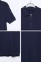 Polo Collar Half Zipper Men's Knitwear T-Shirt - 3