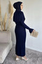 Pleated Hijab Knitwear Dress with Cape - 3