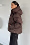 Women's Hooded Inner Lined Inflatable Coat with Elastic Cuffs and Waist - 4