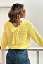 Gülseli Self-Patterned Knitwear Blouse with Back Bow