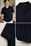 Polo Collar Self-Patterned Men's T-Shirt - 2