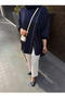 Nizzell Cross Zipper Tunic Long Oversize Sweatshirt Length 75 cm - 3