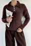Shirt Collar Buttoned Fleece-Lined Knitwear Sweater (Available in Sizes S, M, L, XL)