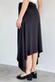 Women's Asymmetrical Cut Skirt with Elastic Waist and Drawstring Detail - 5