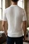 Men's Polo Collar Half Button Knitwear T-Shirt - 2