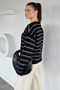 Gülseli Women's Striped Patterned Knitwear Cardigan - 4