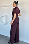 Women's Shirt Collar Stone-Embellished Jumpsuit - 5