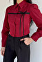 Women's Striped Bow Detailed Shirt - 3