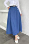 Button Detailed Hijab Skirt with Belt and Pockets
