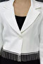 Women's Fringed Stone Slim Fit Crop Blazer Jacket - 3