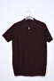 Men's Polo Collar Half Zipper Patterned Knitwear T-Shirt - 4