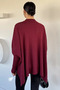 Women's Crew Neck Solid Color Knitwear Poncho - 4