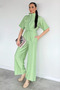 Half Zipper Elastic Waist Short Sleeve Jumpsuit - 2