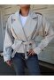 Double-Breasted Collar Crop Trench - 3