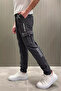 Ribbed Leg Jogger Sweatpants with Cargo Pockets - 2