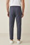 Men's Self-Patterned Double-Legged Trousers with Elastic Waist - 2