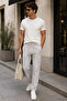 Men's Jogger Pants with Elastic Waist and Ties - 5