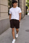 Men's Elastic Waist Tied Linen Shorts - 3