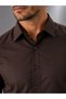 Comfortable Slim Fit Cut Four Seasons Brown Men's Shirt - 5