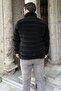 Lined Zippered Men's Coat - 3