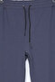 Men's Self-Patterned Double-Legged Trousers with Elastic Waist - 4