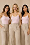 Women's 3-Pack 95% Cotton 5% Elastane Thin Strap Ribbed Undershirt Pink