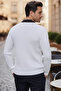 Men's Polo Neck Self-Patterned Knit Sweater - 2