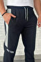 Men's Ribbed Cuff Jogger Sweatpants with Printed Text - 3