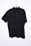 Men's Polo Collar Half Button Printed T-Shirt - 4