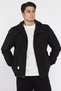 Men's Seasonal Coat with Zipper and Snap Fasteners and Hood