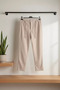 Men's Velvet Trousers with Elastic Waist and Self-Line Pattern - 3