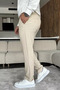 Self-Patterned Jogger Pants with Elastic Waist - 2