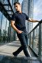Men's Half-Zip Patterned Knitwear T-Shirt - 4