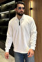 Polo Collar Half Zipper Men's Sweatshirt - 2