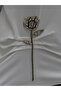 Plus Size Women's Short Sleeve Blouse with Stone Embellishments, Rose and Text Detail - 5
