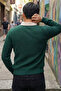 Men's Self-Patterned Polo Collar Knit Sweater - 2