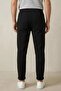 Men's Self-Patterned Double-Legged Trousers with Elastic Waist - 2