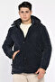 Lined Hooded Men's Coat - 2