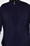 Men's Half-Zipper Patterned Knit Sweater - 4