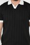 Men's Polo Neck Self-Line Patterned Color-Embellished Knitwear T-Shirt - 4
