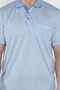 Men's Polo Collar Single Pocket Self-Patterned T-Shirt - 4