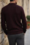 Polo Neck Patterned Men's Knitwear Sweater - 2