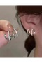 E Model Earrings with Crystal Stone Detail