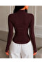 Finger-Looped Trendy Zippered Cardigan - 5