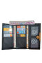 Women's Black Wallet 2 Large Size Multi-Compartment Zippered Card Holder - 4
