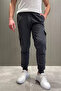 Ribbed Leg Jogger Sweatpants with Cargo Pockets