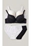 Stylish and Comfortable Bra Set with Lace and Padded Support - 2