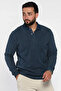 Men's Polo Collar Snap Detail Thessaloniki Sweatshirt - 2