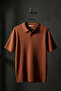 Men's Polo Neck Self-Line Patterned Knitwear T-Shirt - 2