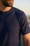 Men's Crew Neck Striped Patterned Lycra Knitwear T-Shirt - 3